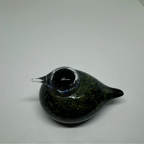 Very Rare Signed Oiva Toikka Nuutajarvi Finland small glass bird Goldcrest